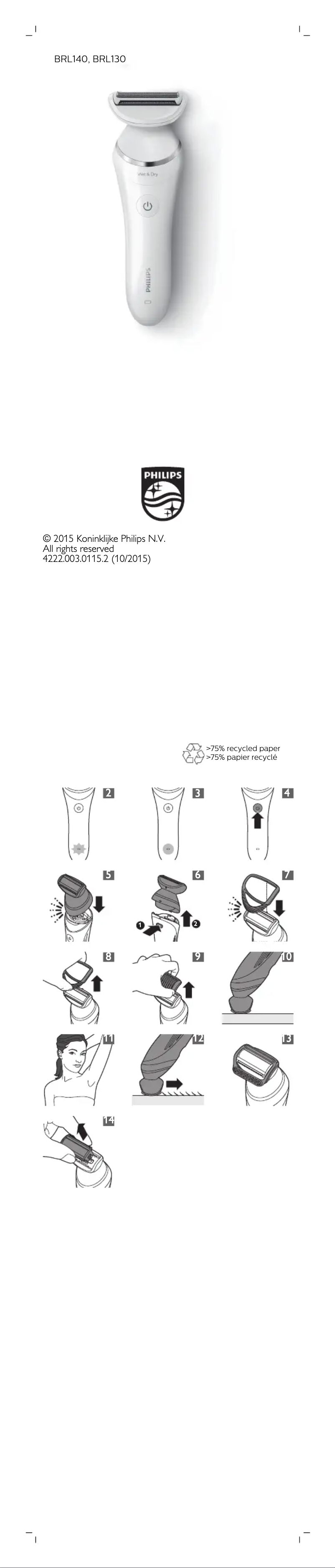 Imagen de la primera página del manual del dispositivo SatinShave Essential HP6306