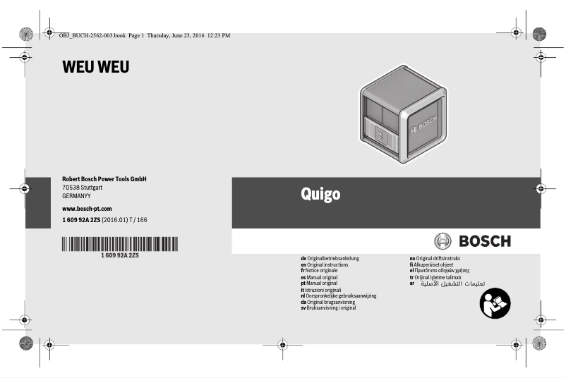 Imagen de la primera página del manual del dispositivo Quigo 3