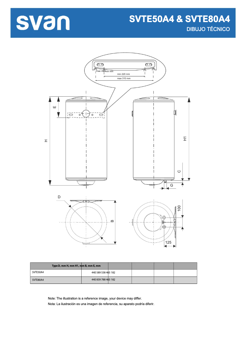 Página 1 del manual Dibujo técnico SVAN SVTE50A4