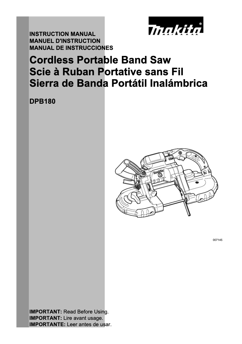 Imagen de la primera página del manual del dispositivo DPB180Z