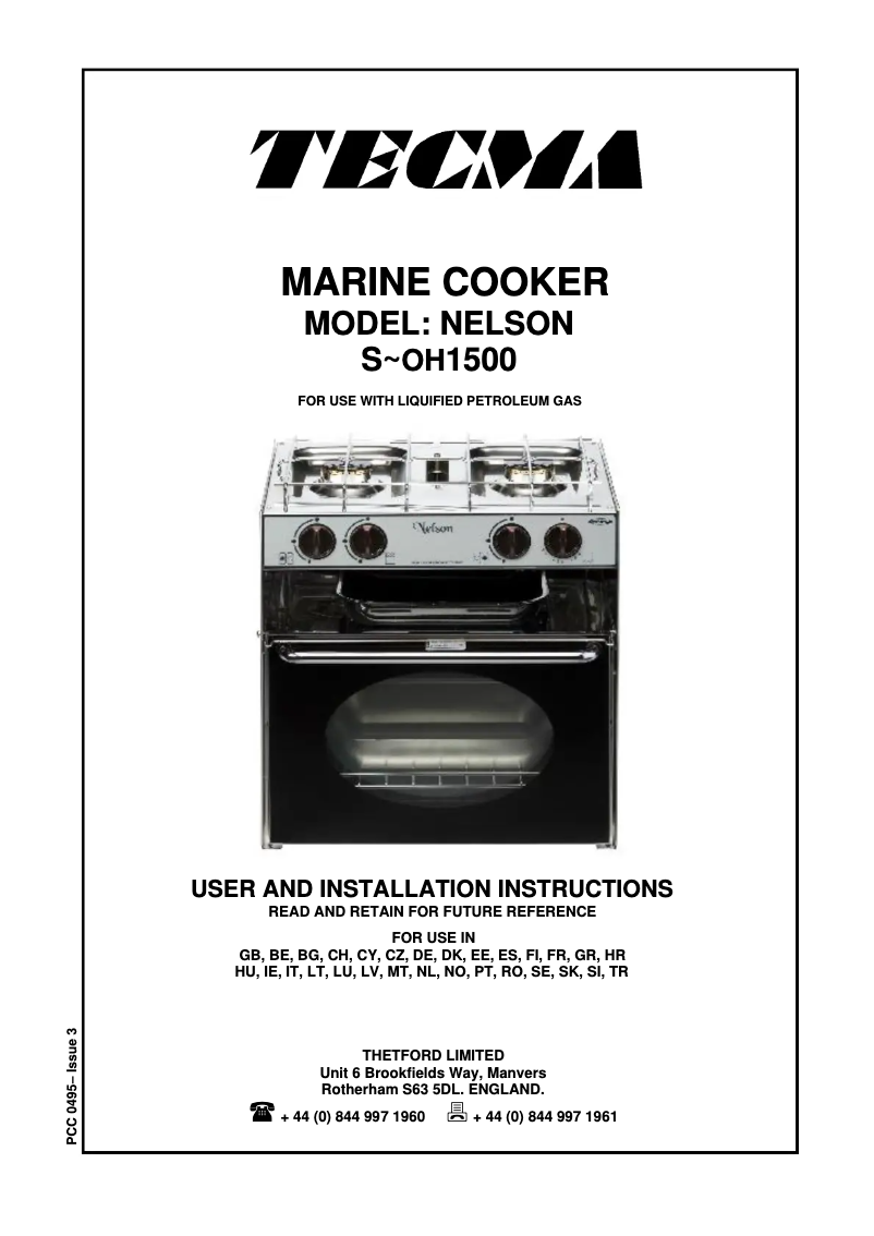 Imagen de la primera página del manual del dispositivo Nelson SOH15