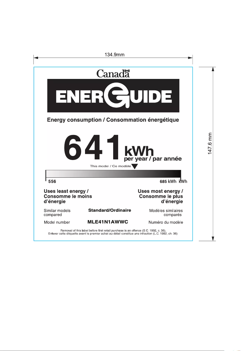Página 1 del manual Etiqueta energética Midea MLE41N1AWWC