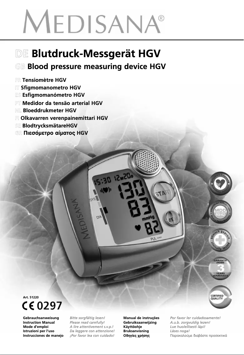 Imagen de la primera página del manual del dispositivo HGV