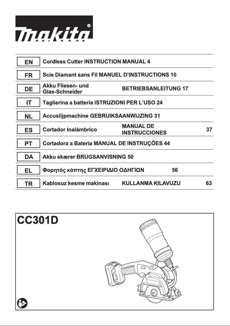 Página 1 del manual Manual de usuario Makita CC301DZ