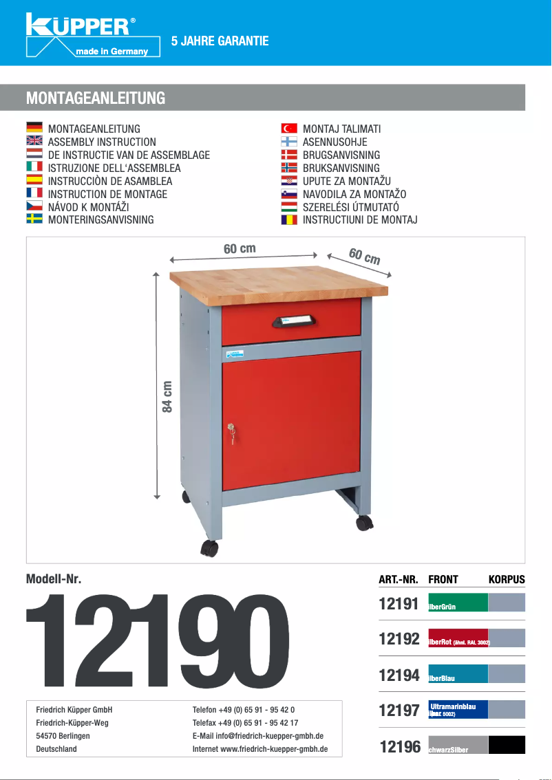 Página 1 del manual Manual de usuario Küpper 12192