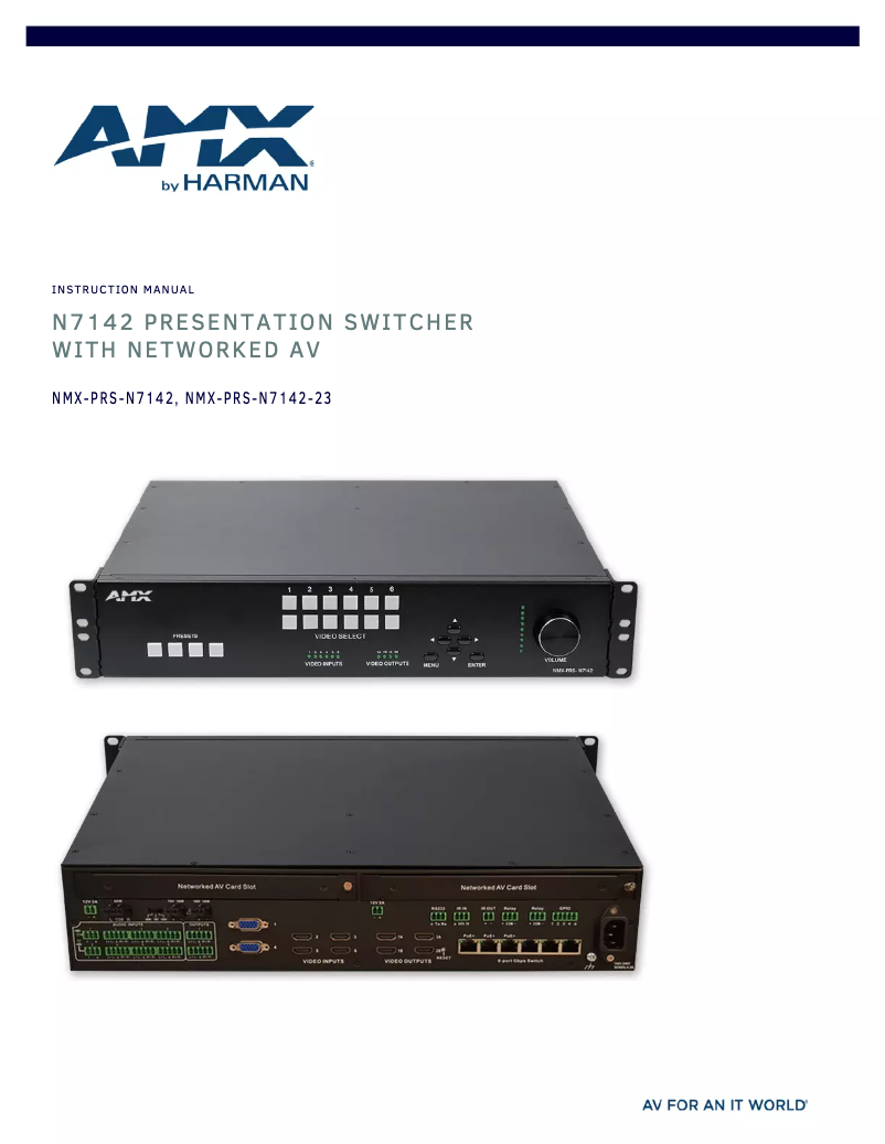 Imagen de la primera página del manual del dispositivo NMX-PRS-N7142