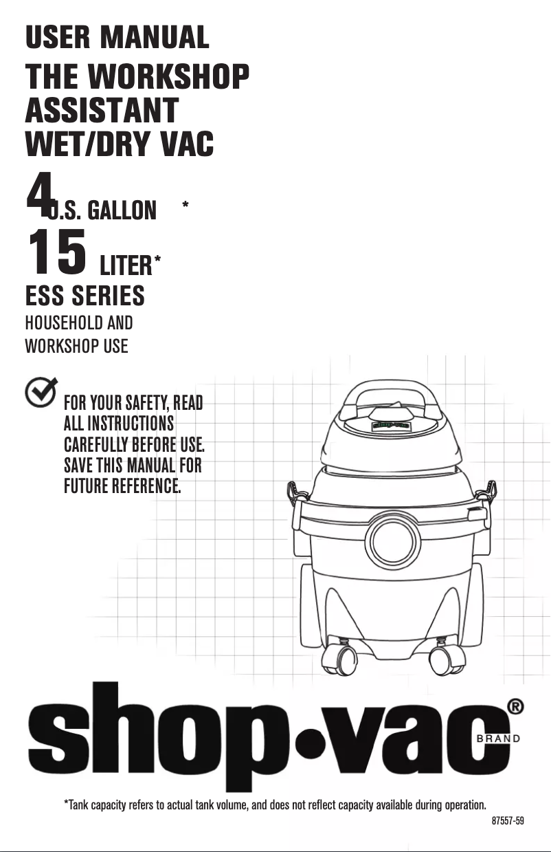 Página 1 del manual Manual de usuario Shop-Vac ESSSQ550
