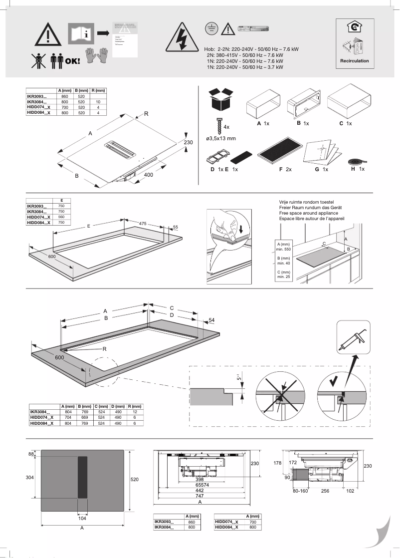 Página 1 del manual Guía de instalación Atag HIDD07472EX