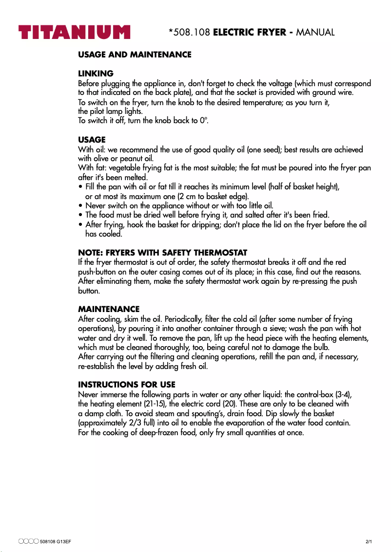 Página 1 del manual Manual de usuario Titanium 508108