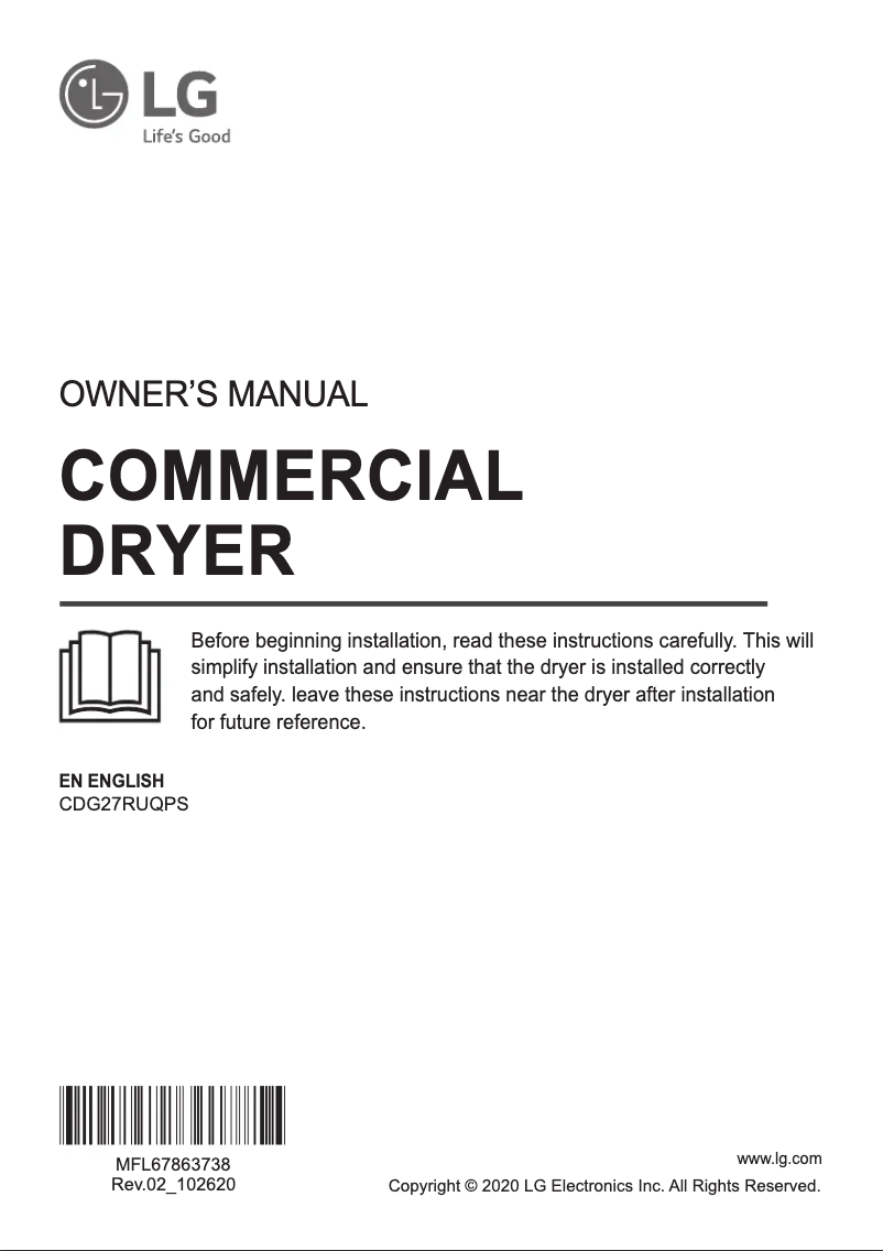 Imagen de la primera página del manual del dispositivo CDG27RUQPS