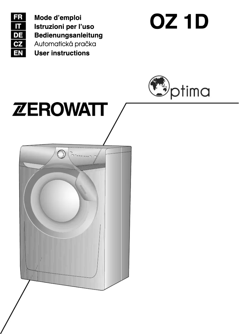 Imagen de la primera página del manual del dispositivo OZ 107 1D Optima