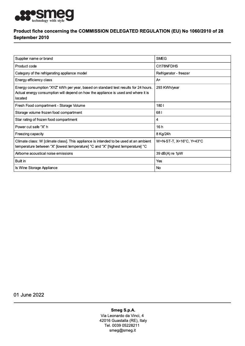 Página 1 del manual Folleto Smeg CI178NFDHS