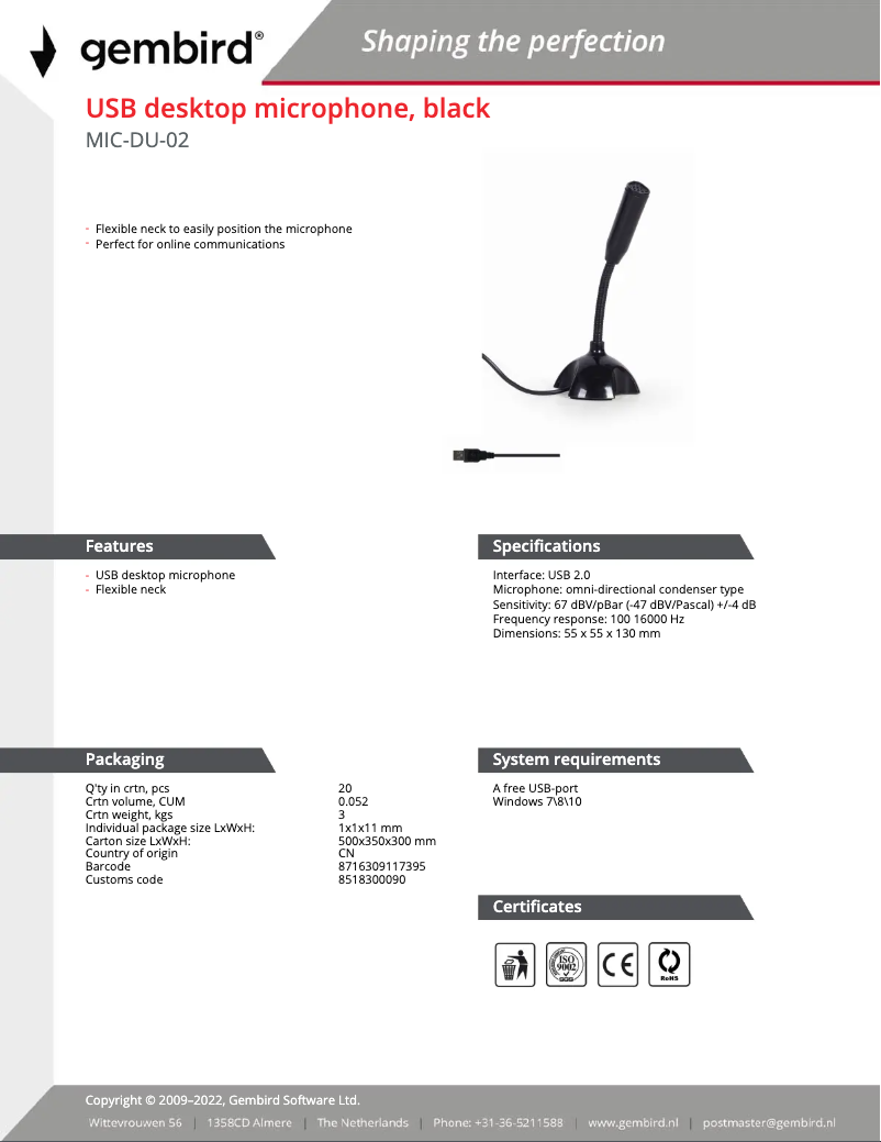 Imagen de la primera página del manual del dispositivo MIC-DU-02