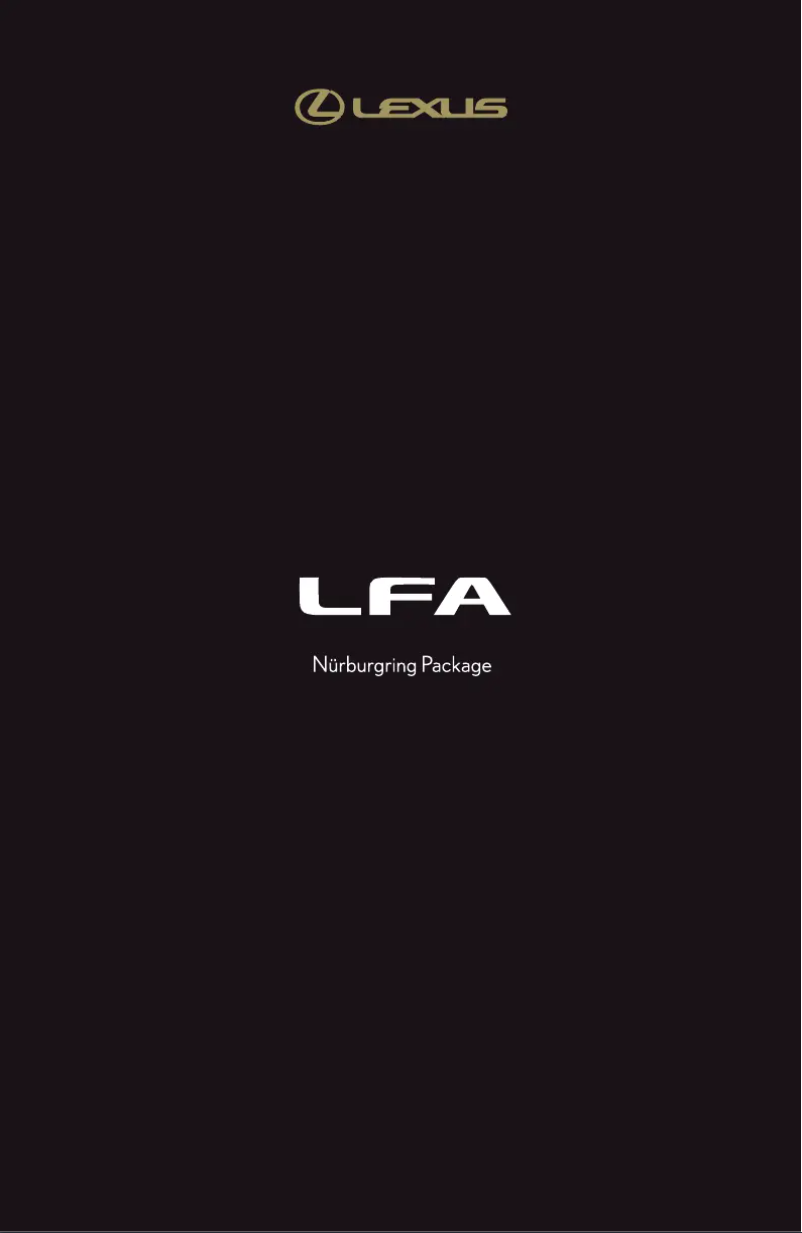 Página 1 del manual Manual de usuario Lexus LFA Nurburgring Package (2012)