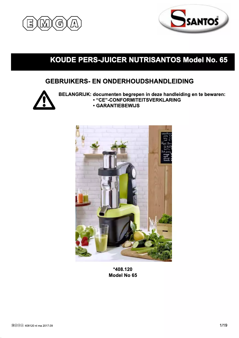 Página nº 1 - Manual de usuario Santos N° 65