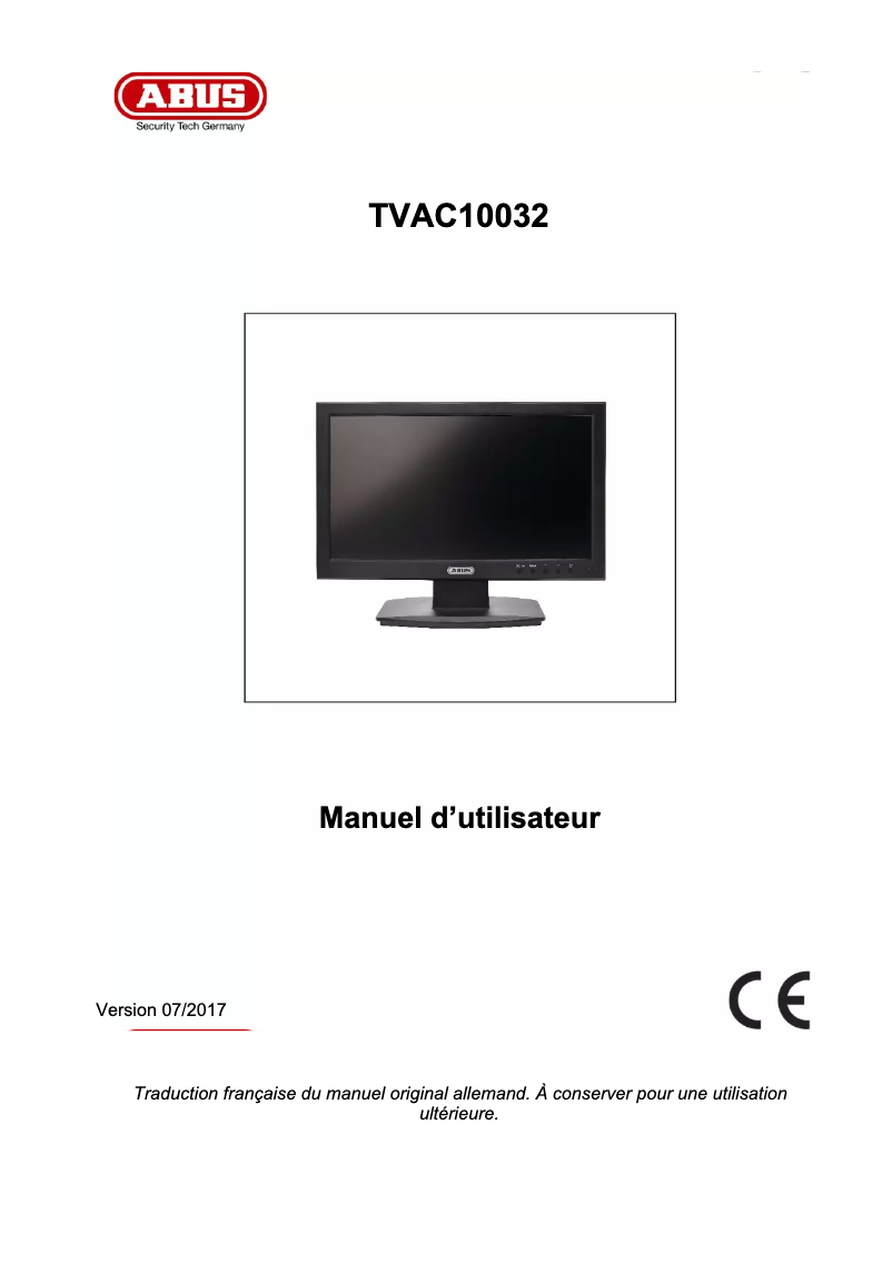 Imagen de la primera página del manual del dispositivo TVAC10032