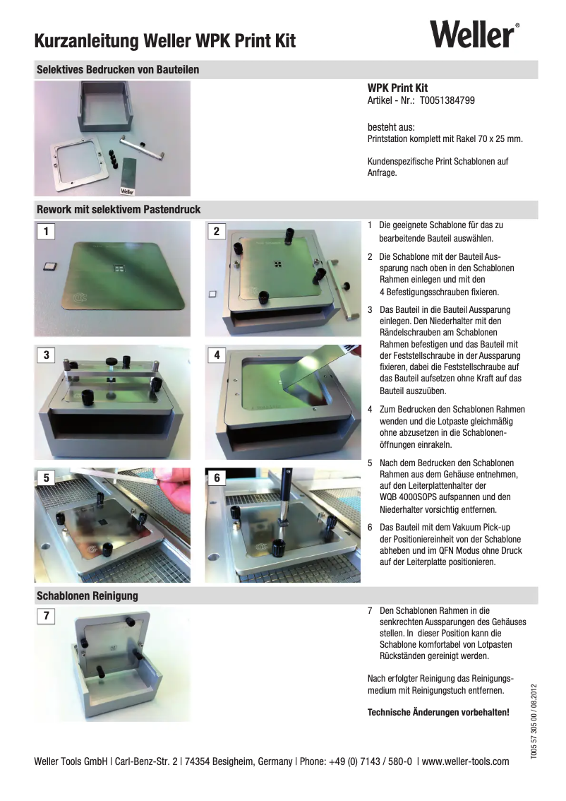 Imagen de la primera página del manual del dispositivo WPK Print Kit