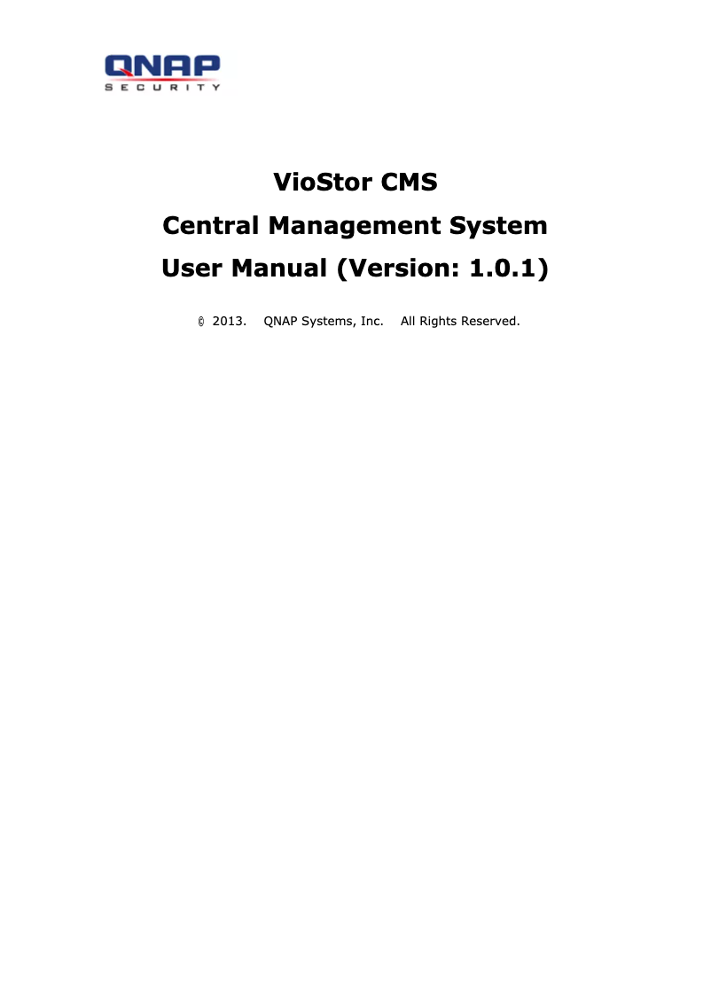 Imagen de la primera página del manual del dispositivo VioStor CMS