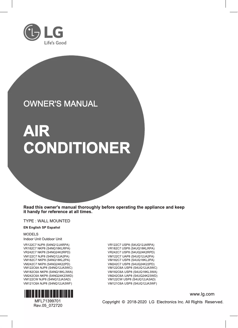 Página 1 del manual Manual de usuario LG VM121C6A