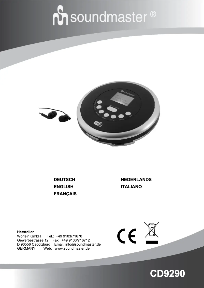 Página nº 1 - Manual de usuario Soundmaster CD9290