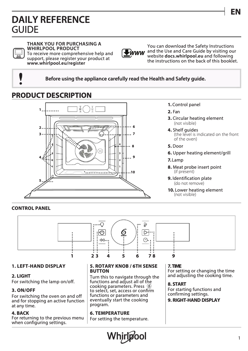 Página nº 1 - Manual de usuario Whirlpool AKZ9 6230 S