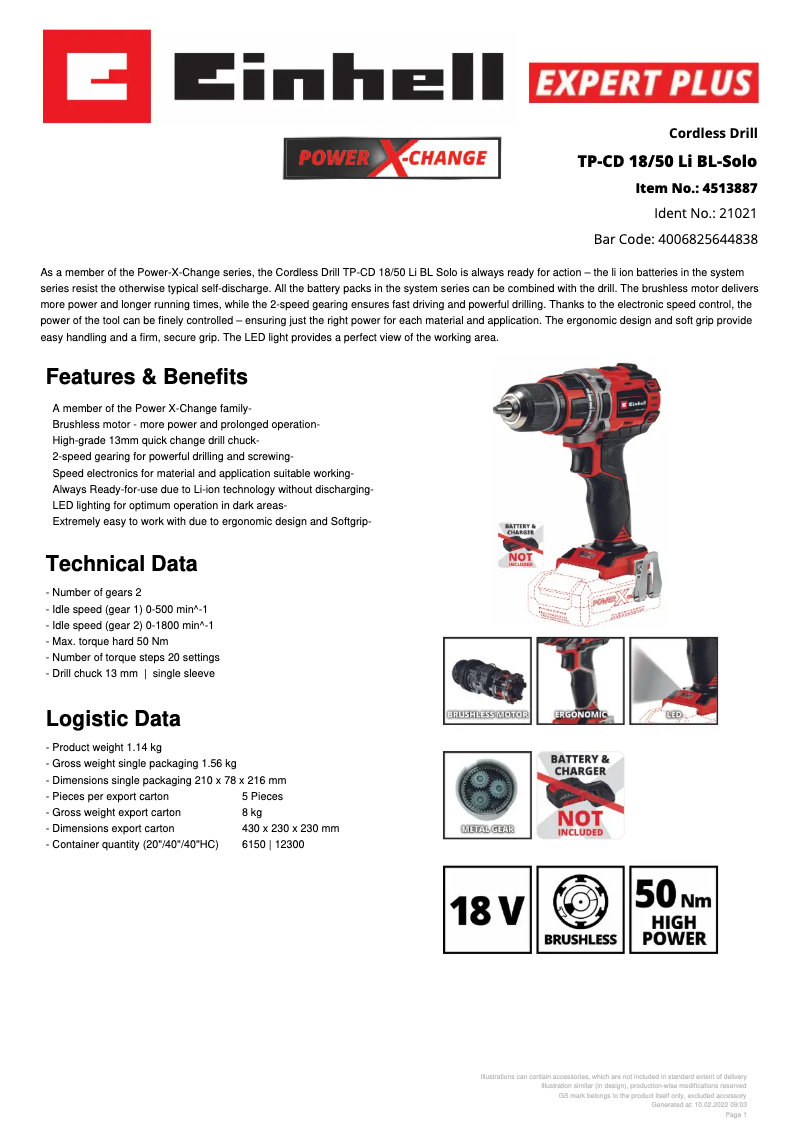 Imagen de la primera página del manual del dispositivo TP-CD 18/50 Li