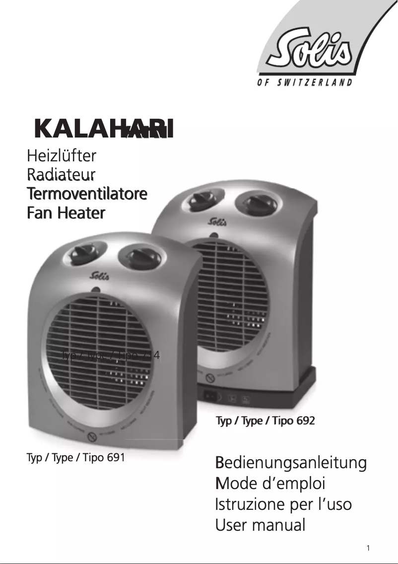 Página 1 del manual Manual de usuario Solis Kalahari 692