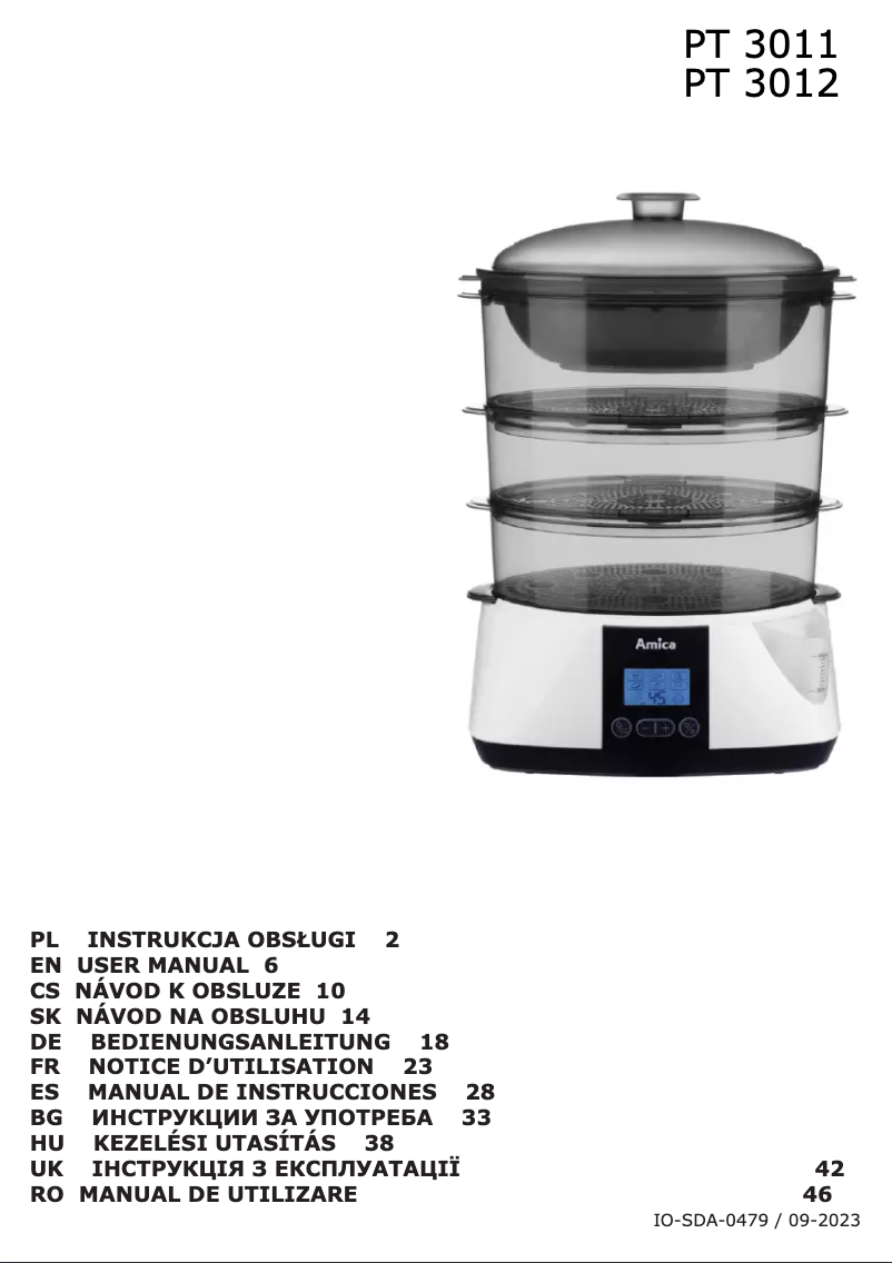 Página nº 1 - Manual de usuario Amica PT3012