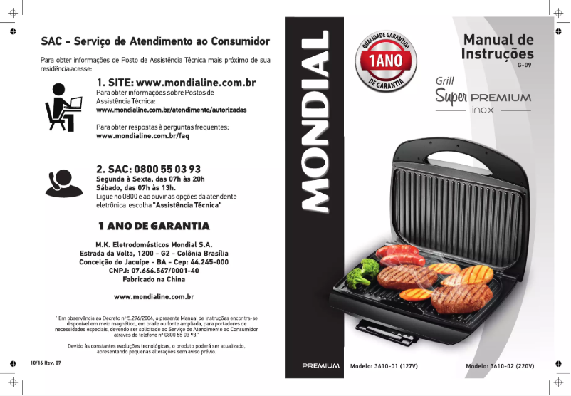 Imagen de la primera página del manual del dispositivo G-09