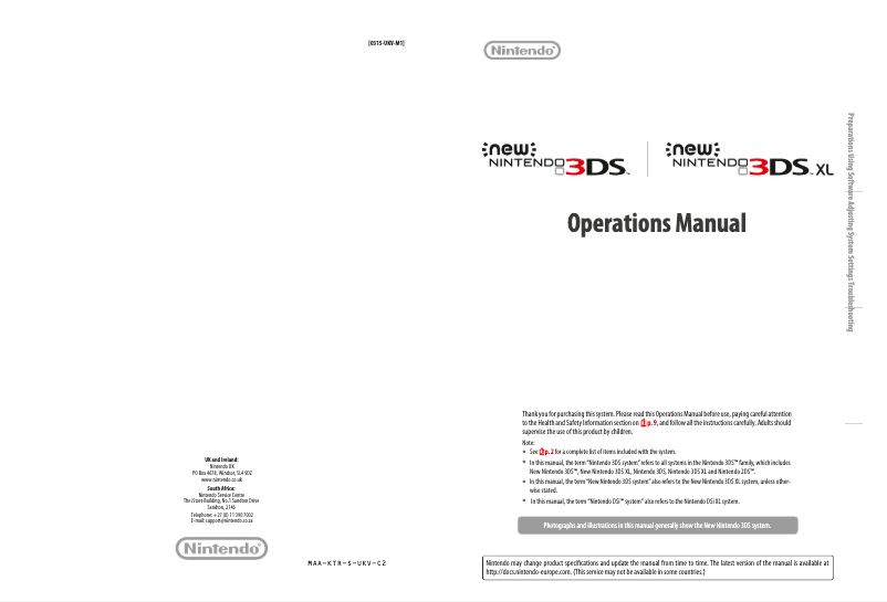 Página 1 del manual Manual de usuario Nintendo NEW 3DS