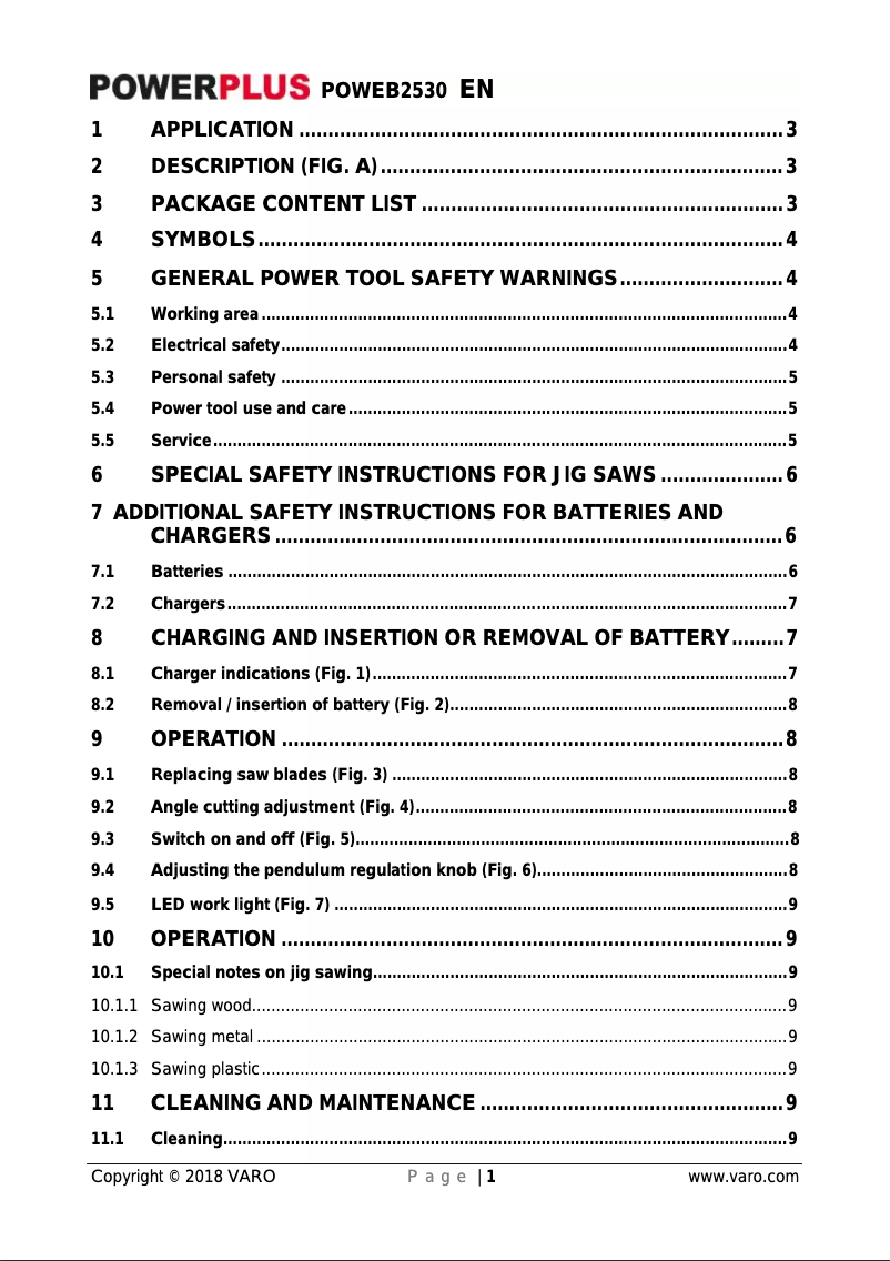 Imagen de la primera página del manual del dispositivo POWEB2530