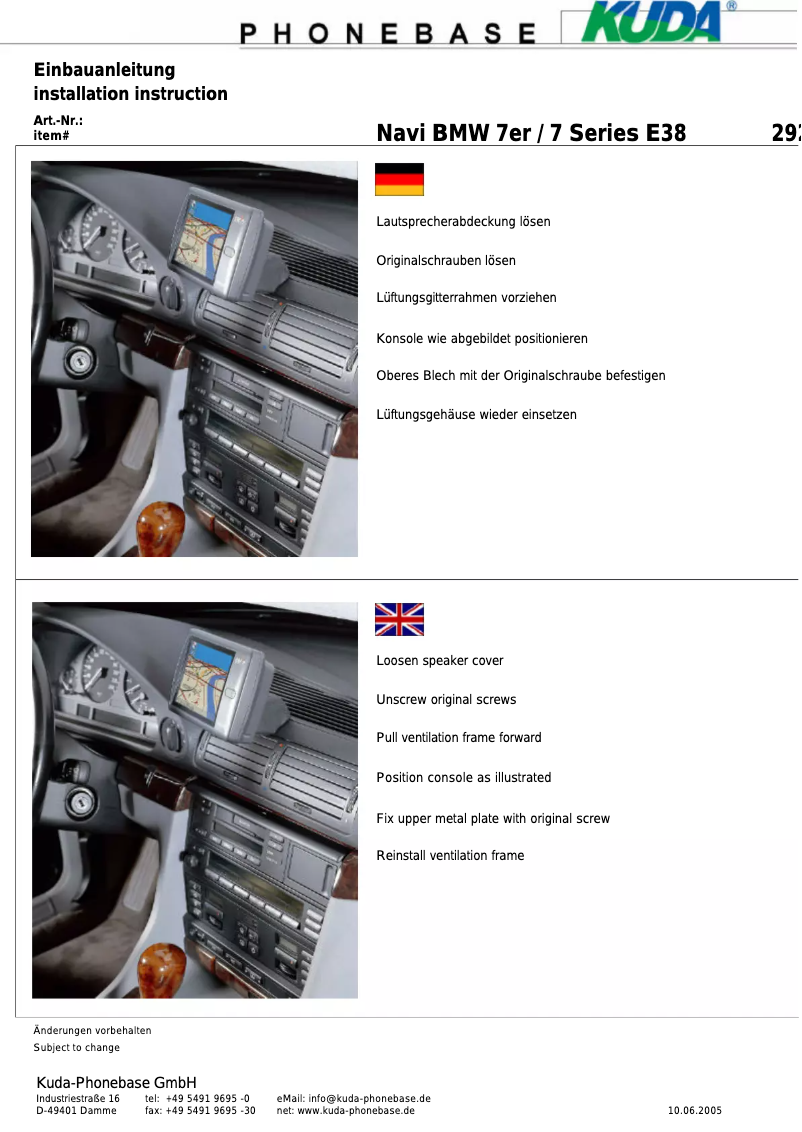 Imagen de la primera página del manual del dispositivo 292055