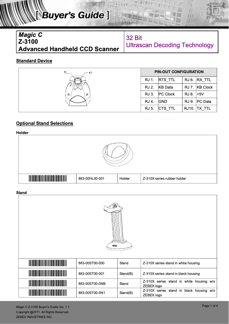 Página nº 1 - Manual de usuario Zebex Z-3100 (U)(B)