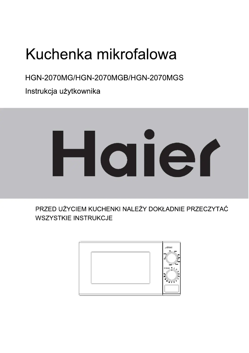 Página 1 del manual Manual de usuario Haier HGN-2070MGS