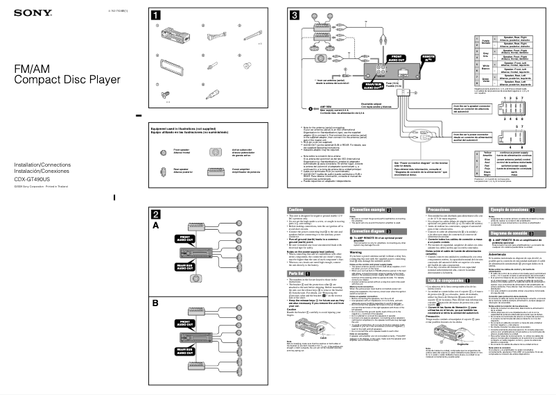Imagen de la primera página del manual del dispositivo CDX-GT490US