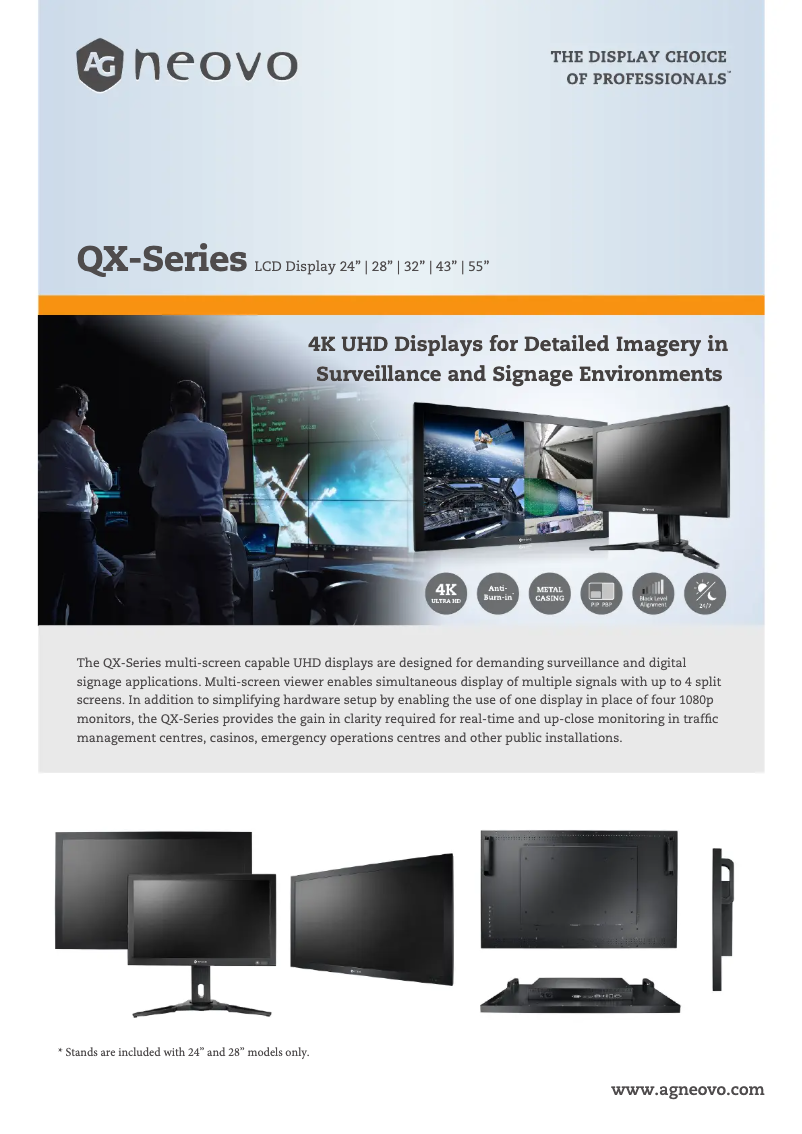 Página 1 del manual Ficha técnica AG Neovo QX-55