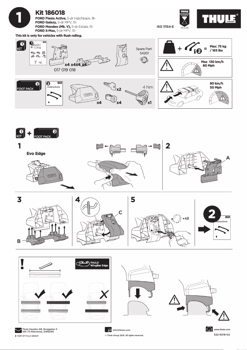 Página nº 1 - Manual de usuario Thule Kit 186018