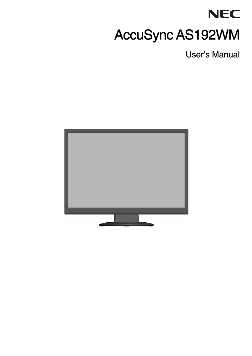 Imagen de la primera página del manual del dispositivo AccuSync AS192WM