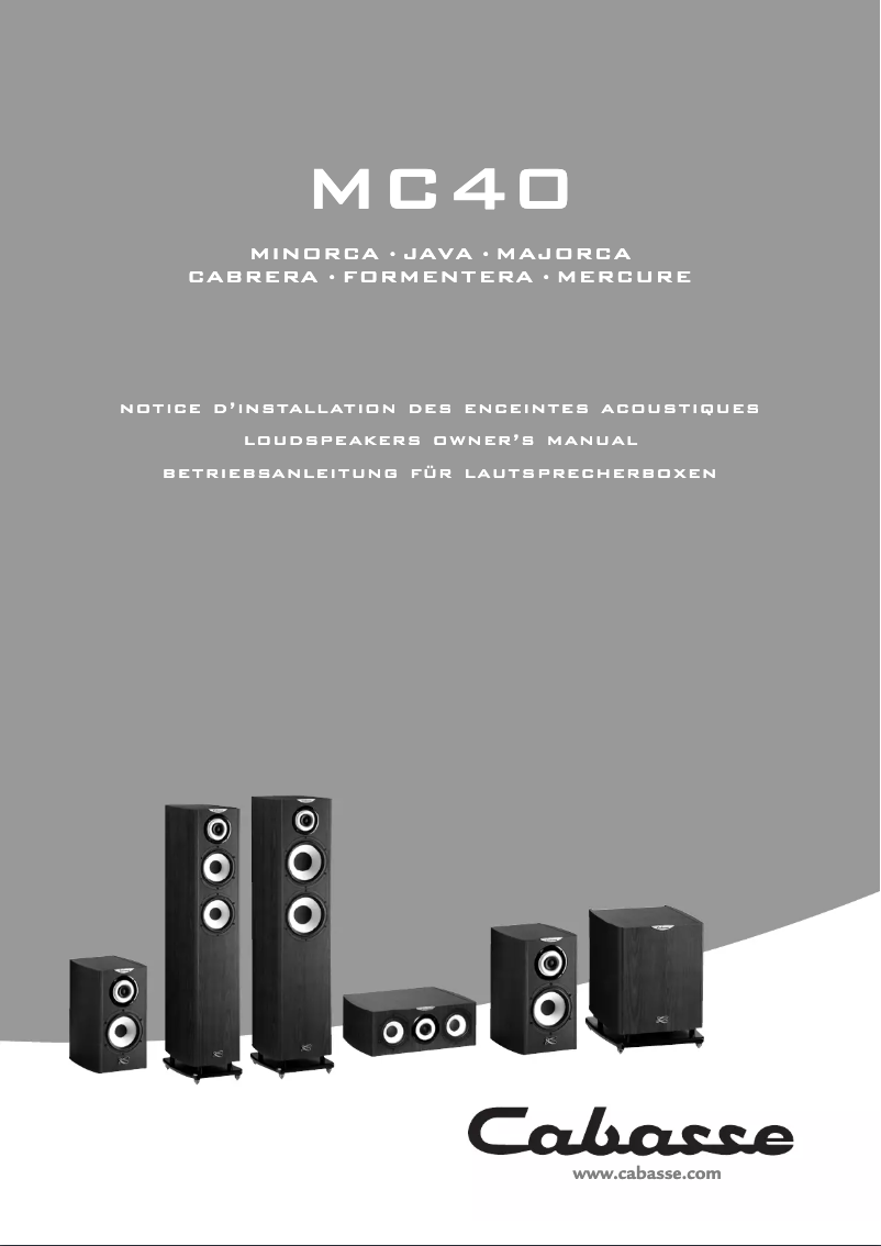 Imagen de la primera página del manual del dispositivo Formentera MC40