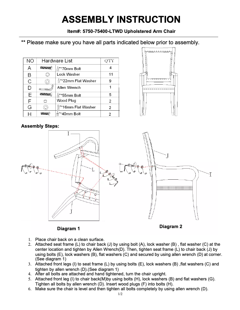 Imagen de la primera página del manual del dispositivo 5750-75400-LTWD