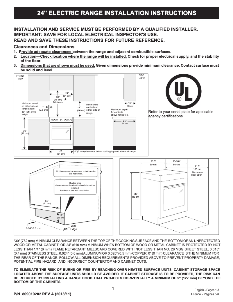 Imagen de la primera página del manual del dispositivo FFEH2422UW