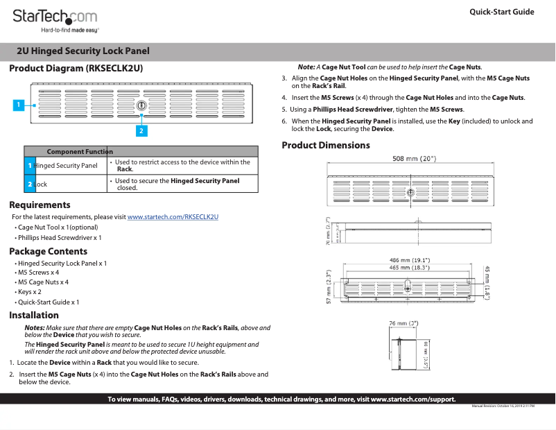 Imagen de la primera página del manual del dispositivo RKSECLK2U