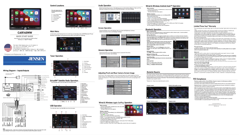 Imagen de la primera página del manual del dispositivo CAR140MW