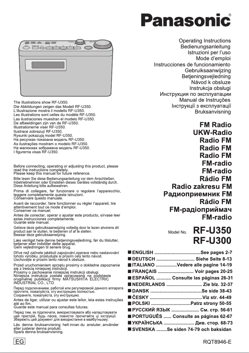 Página nº 1 - Manual de usuario Panasonic RF-U300