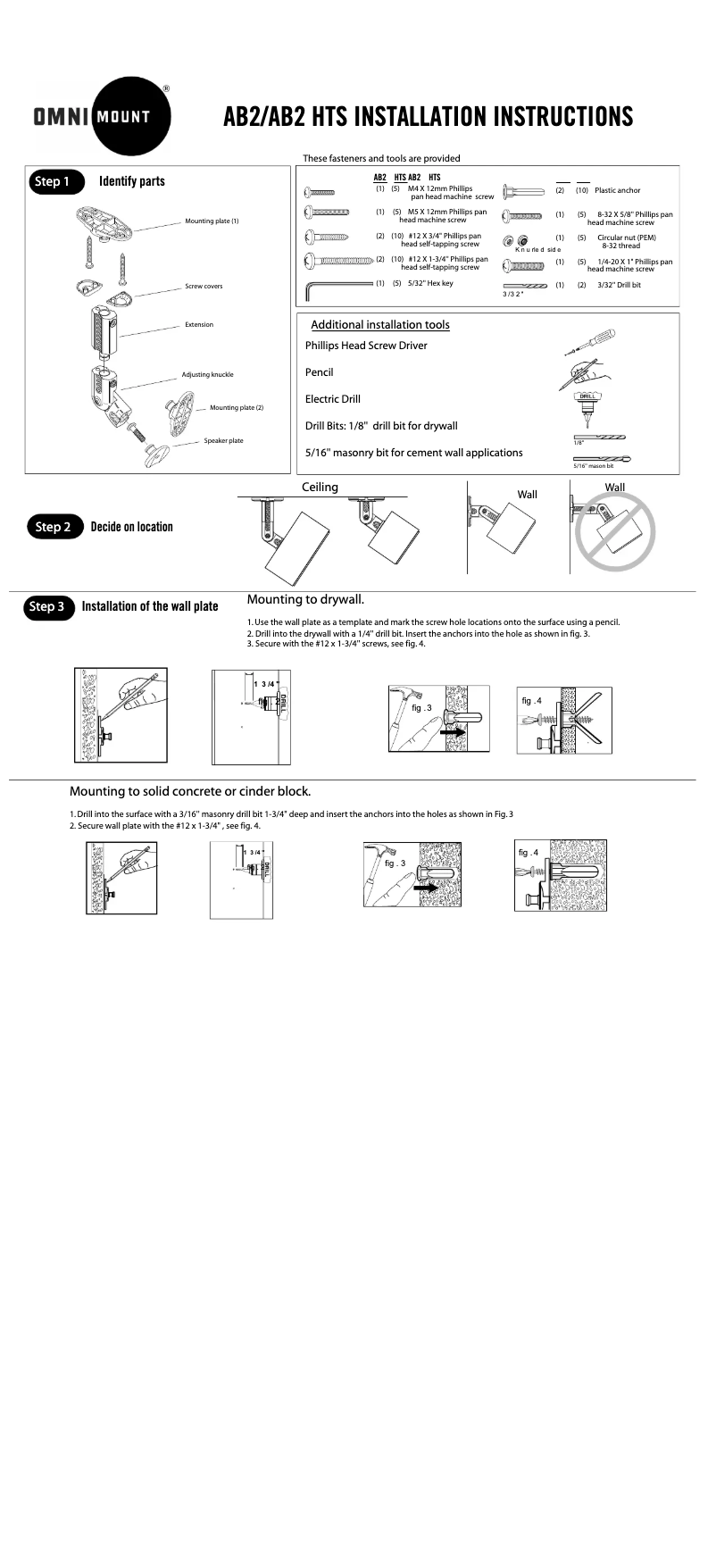 Página 1 del manual Manual de usuario Peerless-AV DMU50SM
