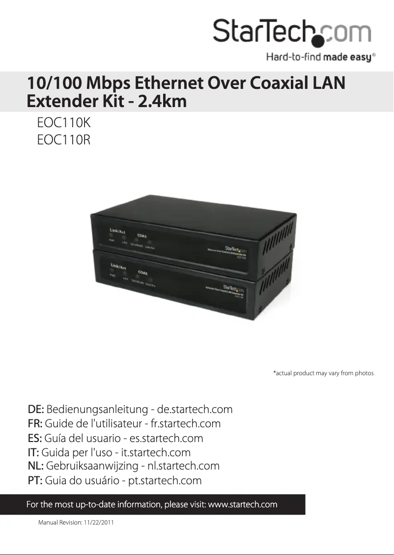 Página nº 1 - Manual de usuario StarTech.com EOC110R