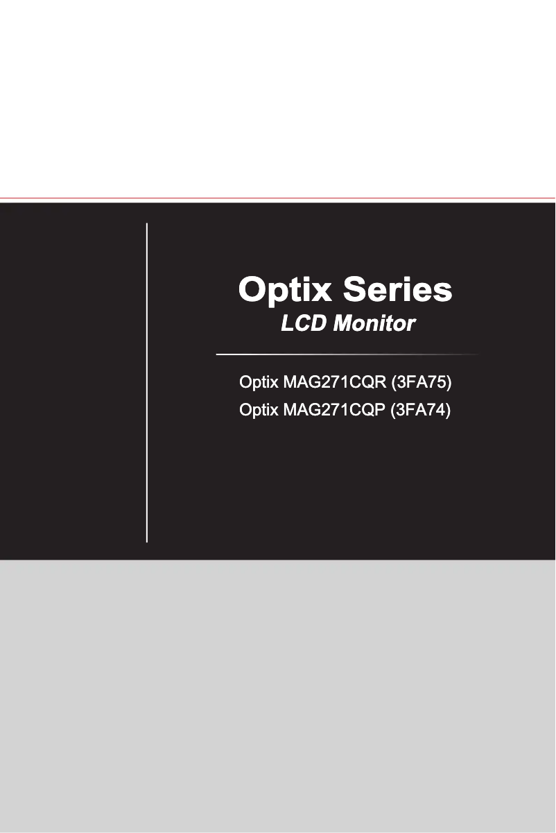 Página nº 1 - Manual de usuario MSI Optix MAG271CQP