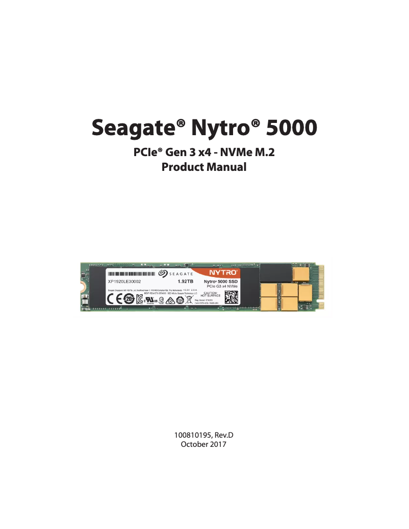 Página nº 1 - Manual de usuario Seagate Nytro 5000 NVMe
