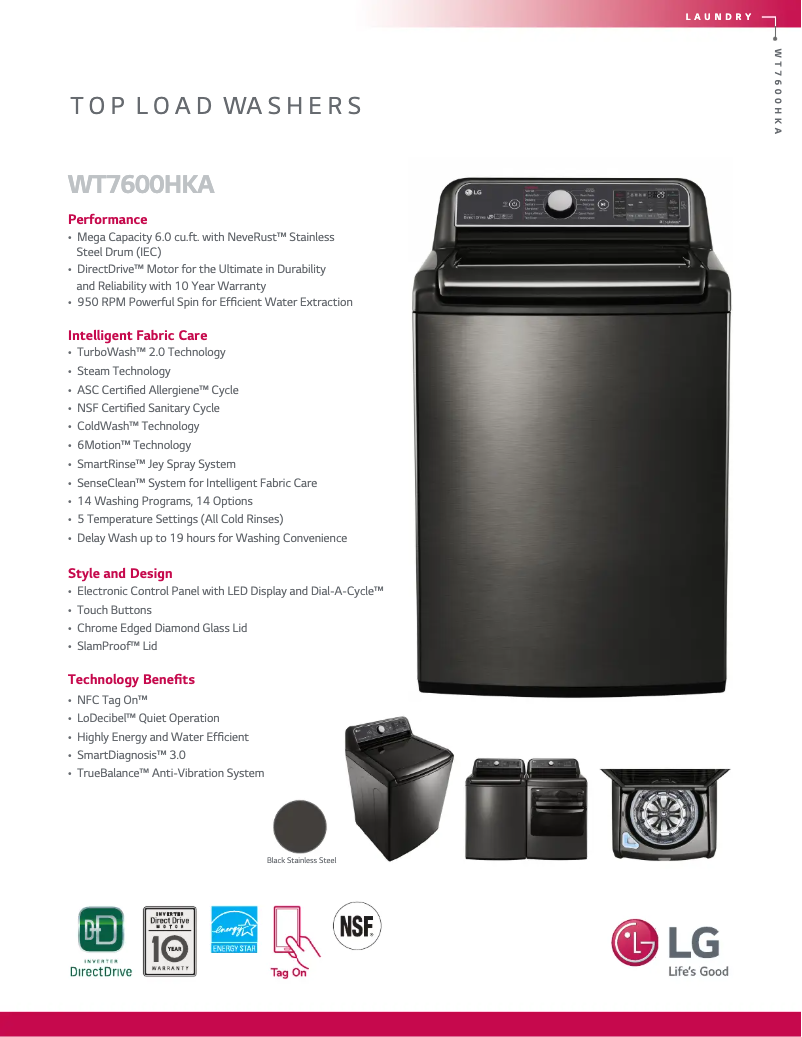 Página nº 1 - Ficha técnica LG WT7600HKA