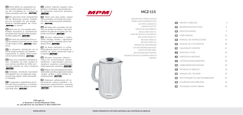 Página 1 del manual Manual de usuario MPM MCZ-115